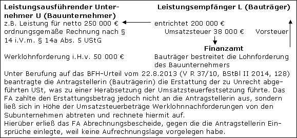 Bauleistungen in Bauträgerfällen